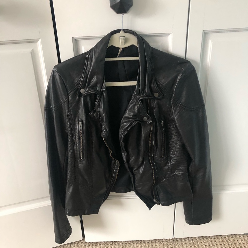 Free People Black Leather Jacket
